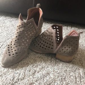 Jeffery Campbell suede booties size 10